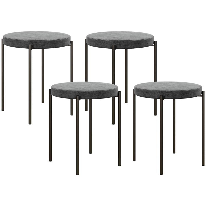 Eetkamerstoel – Stoel – Kuipstoel – Dinerstoel – Keukenstoel – Set Van 4 – Grijs Velours – Stapelbaar – Comfortabele Gevoerde Zitting – Donkerbruine Poten