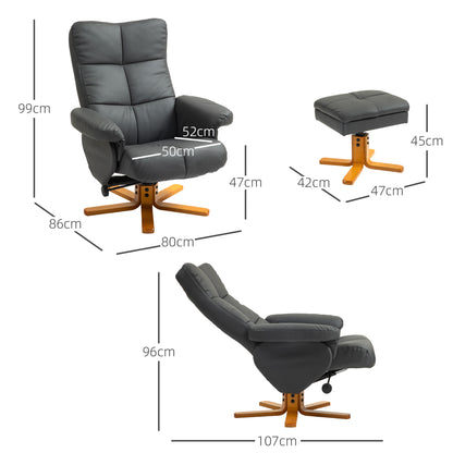 Relaxstoel – Fauteuil – Schommelstoel – Loungestoel – Voetbank – Kunstleer Bekleding – Verstelbare Rugleuning 145° – 360° Draaibaar – Opbergruimte Voetenbank – Ergonomisch Design – Roomwit