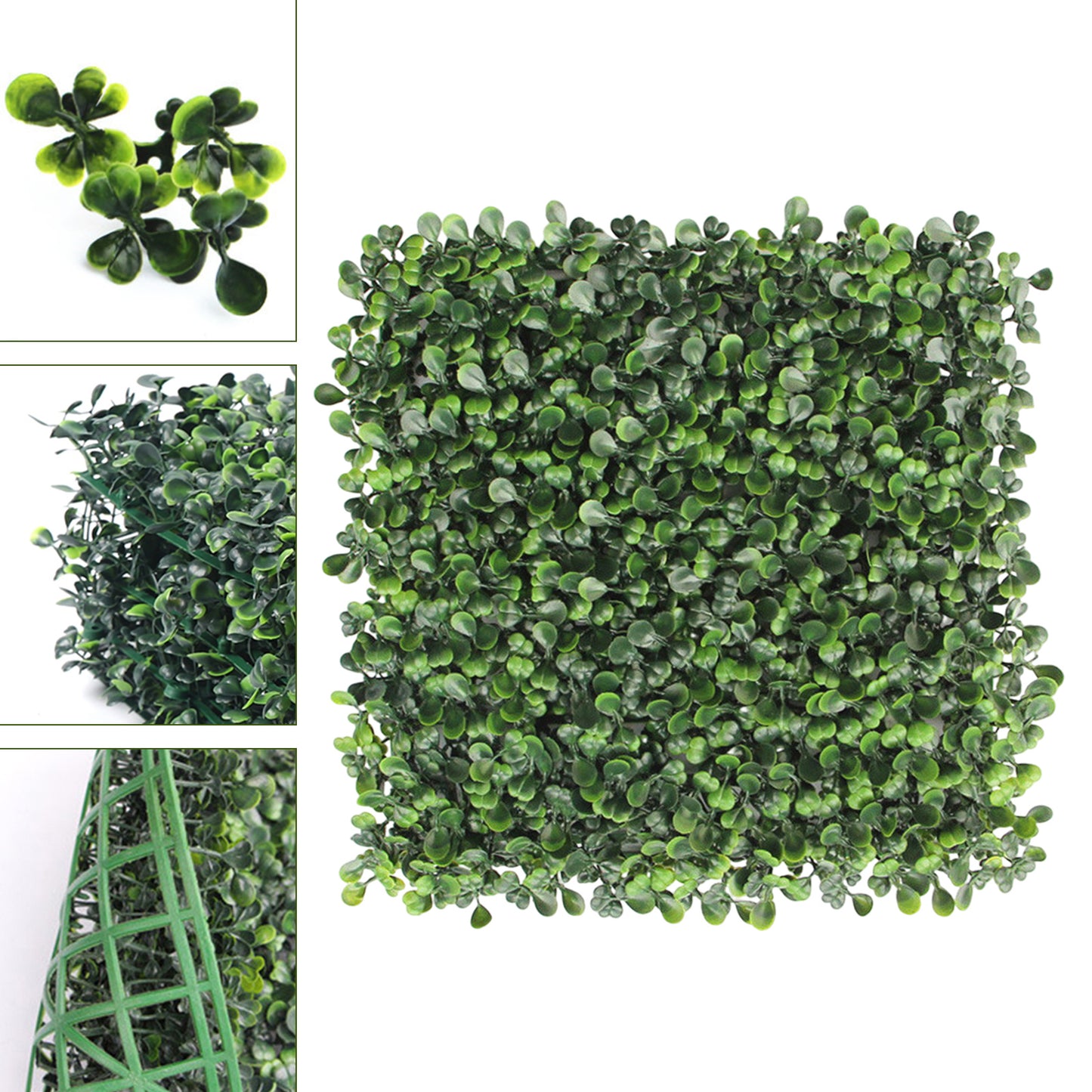 Kunstmatige Buxushaag – Kunstplant Tuinhaag – Groene Wand – Privacyhaag – Sfeervolle Haag – Groen PE-Plastic – Onderhoudsvrij & Eenvoudig Te Monteren - 25 x 25 cm