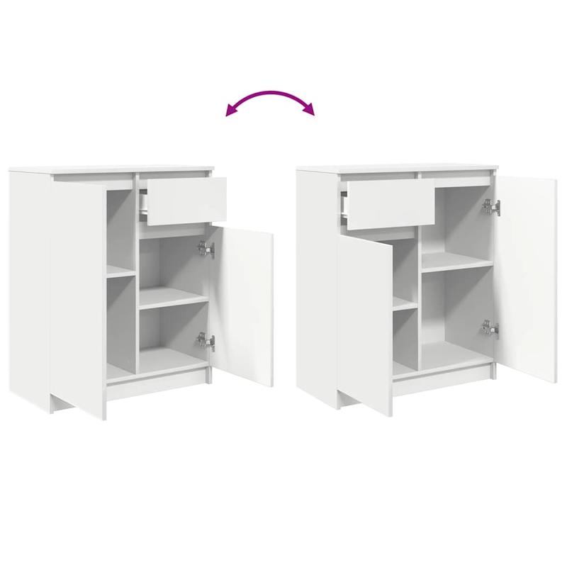 Sideboard with Drawer, White, 71x35x84 cm, Wood Composite Material/Storage Cabinet/Shoe Rack/TV Stand. This Storage Shelf Offers Ample Space to Keep Various Items Organized, Keeping Your Room Tidy