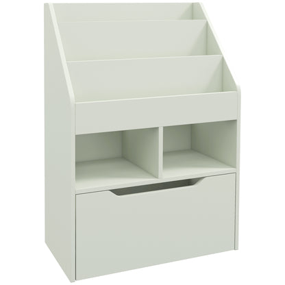 Boekenkast – Boekenrek – Opbergkast – Kastenmeubel – Kinderkast – Lichtgroen – MDF Materiaal – Multifunctionele Indeling met Lade op Wieltjes