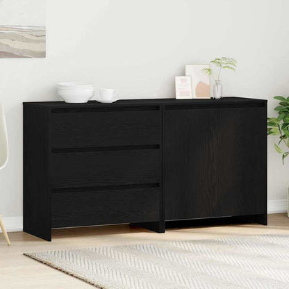 Sideboard 2pcs black 70 x 41 x 75cm wood material Practical, simple design, Entryway Cabinet, Dining Room Sideboard, Sleek Sideboard, Contemporary Storage, Sturdy Sideboard, Durable Wood, Compact Sideboard, Practical Storage