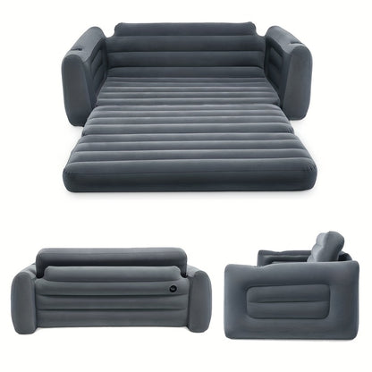 Extra Grote Sofa Bed – Slaapbank – Opvouwbare Bedbank – Loungesofa – Inklapbare Slaapbank – Opblaasbare Kussens – Stevig Kunststof Frame – Ruimtebesparend Design – 231x203x66 cm – Modern Grijs