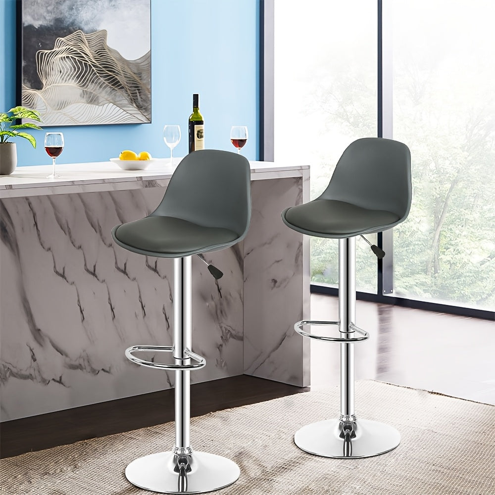Barkrukken – Barkstoelen – Barstoelen – Keukenstoelen – Barkrukken – Verstelbaar In Hoogte – 360° Draaibaar – Kunstleren Ovalen Zitting – Ergonomische Wing Back Rugleuning
