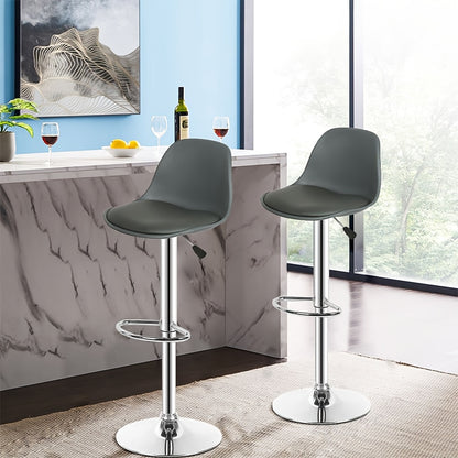 Barkrukken – Barkstoelen – Barstoelen – Keukenstoelen – Barkrukken – Verstelbaar In Hoogte – 360° Draaibaar – Kunstleren Ovalen Zitting – Ergonomische Wing Back Rugleuning