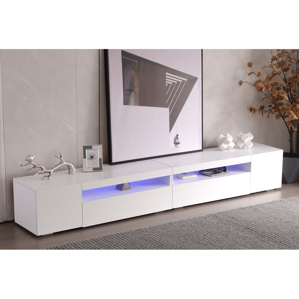 Tvmeubel – Tv Kast – Tv Meubel – Tv Dressoir – Tv Wandmeubel – Wit Mat – Modern Design – MDF 240 cm