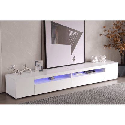 Tvmeubel – Tv Kast – Tv Meubel – Tv Dressoir – Tv Wandmeubel – Wit Mat – Modern Design – MDF 240 cm