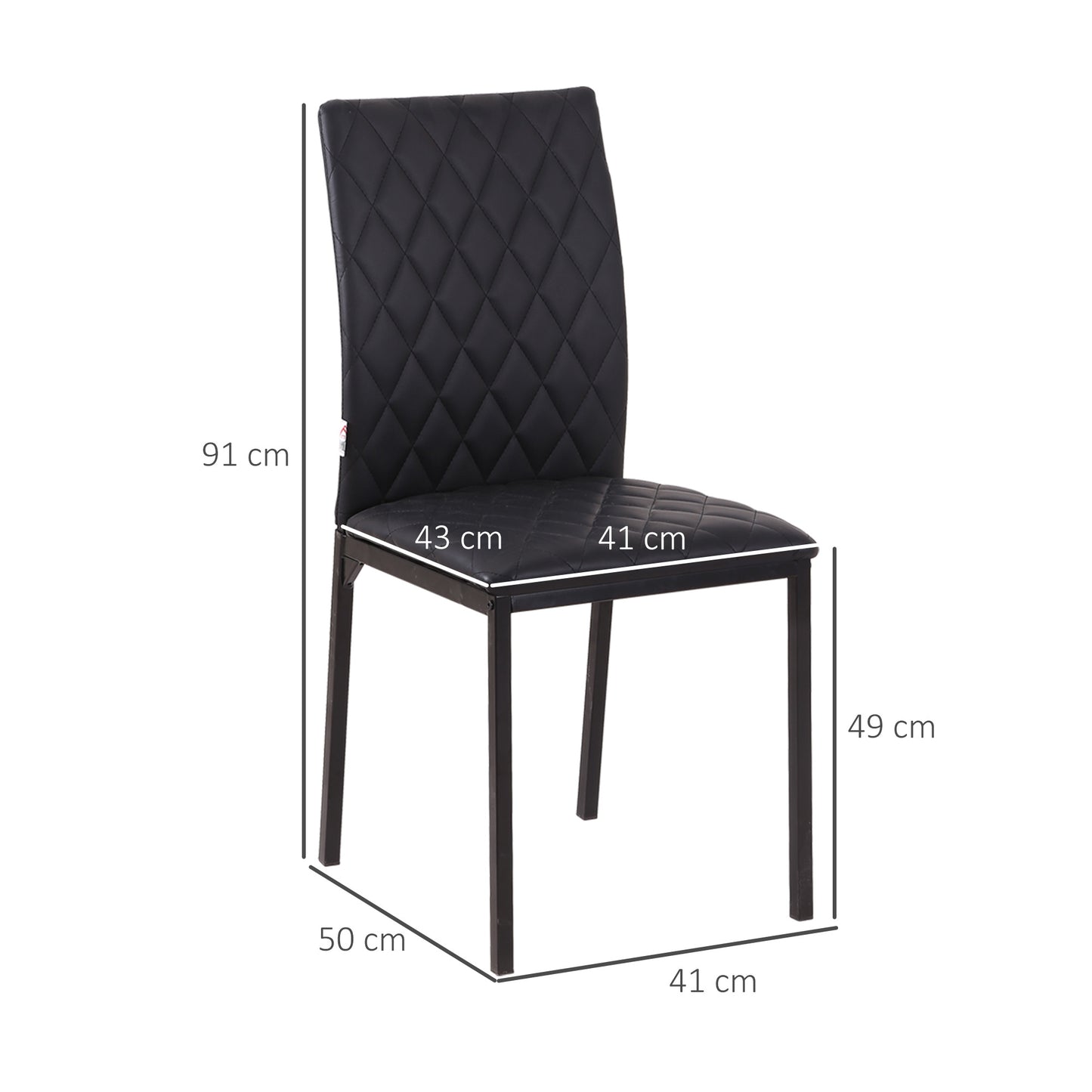 HOCMOM 4pcs Set of Chairs Dining Chairs Kitchen Chairs 41 Cm X 50 Cm X 91 Cm, Black