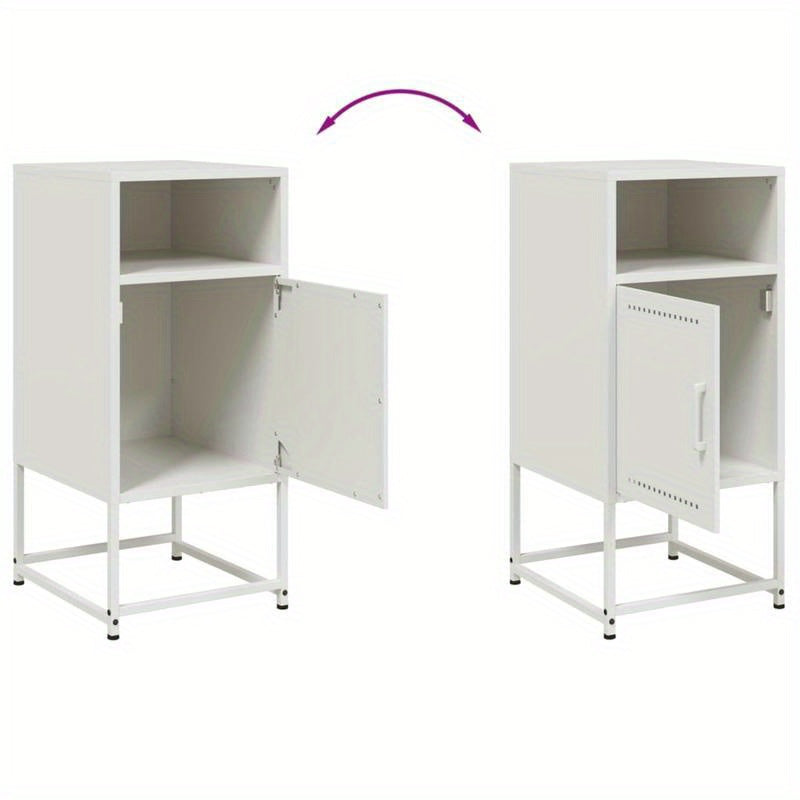 Nightstands 2pcs 36X39X78 Cm Steel White