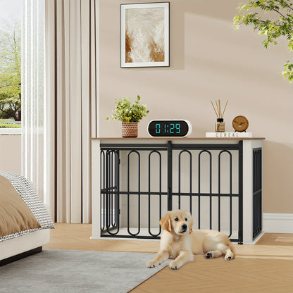 Hondenbench Houten Hondenkooi Huisdierbench Hondenhok Meubelbench – Retro Bruin – Dubbele Deuren Met Schuifpoortje – 60 × 100 × 62,4 cm – Robuuste Constructie En Multifunctioneel Meubel