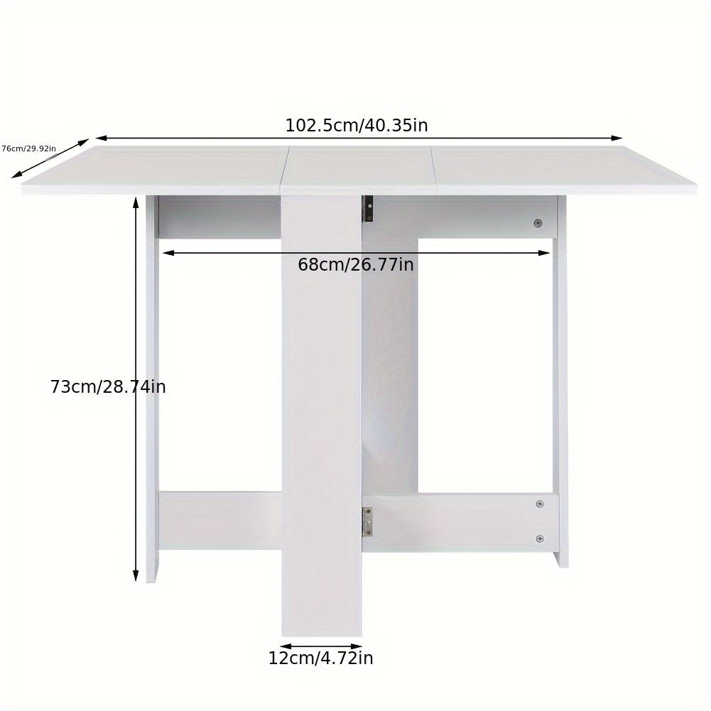 Modern Space-Saving Dining Table for 2-6 People | White Rounded Edge Design | Compact Apartment Kitchen Island Table | 103x76x73cm | Easy Assembly Included, Quality Construction, Table for Living Room