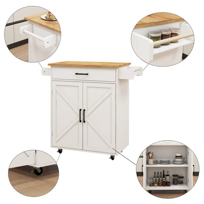 Keukenwagen – Keukentrolley – Keukenkast – Serveerwagen – Keukeneiland – Compact Formaat – Duurzaam Bamboe Werkblad