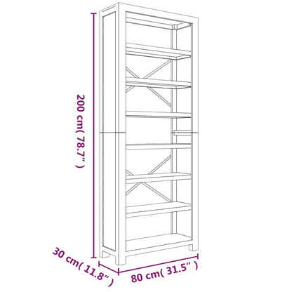 Boekenkast – Boekenkastje – Boekenrek – Vakkenkast – Stellingkast – Massief Acaciahout – 7 Open Planken