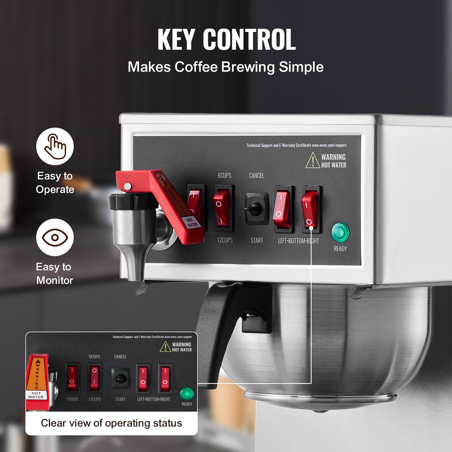 Filterkoffiezetapparaat – Koffiezetter – Filterkoffiemachine – Koffiemachine – Drip Coffee Machine – 12 Koppen Capaciteit – 3 Glazen Kannen Met Warmhoudplaat