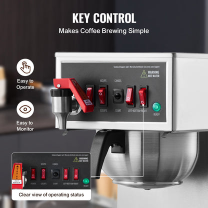 Filterkoffiezetapparaat – Koffiezetter – Filterkoffiemachine – Koffiemachine – Drip Coffee Machine – 12 Koppen Capaciteit – 3 Glazen Kannen Met Warmhoudplaat