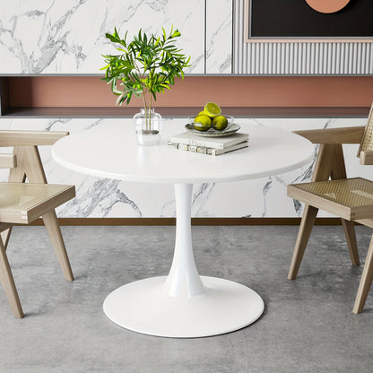 Modern Round Dining Table With Printed Marble Top, Metal Base Table Table Kitchen Table Suitable For 2-4 People, Suitable For Small Space Family Side Table Casual Coffee Table
