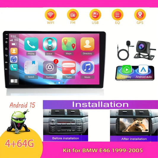 Android Carplayer – Multimedia Systeem – Autoradio – Navigatie Unit – Touchscreen Radio – 9 Inch HD Scherm – Draadloze CarPlay & Achteruitrijcamera – Android 15 Update – 4GB RAM 64GB Opslag