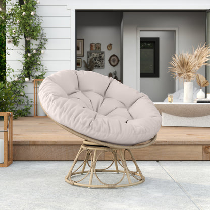Papasanstoel – Papasstoel – Mandstoel – Draaistoel – Loungestoel – 360° Draaibaar – Weerbestendig PE Rattan
