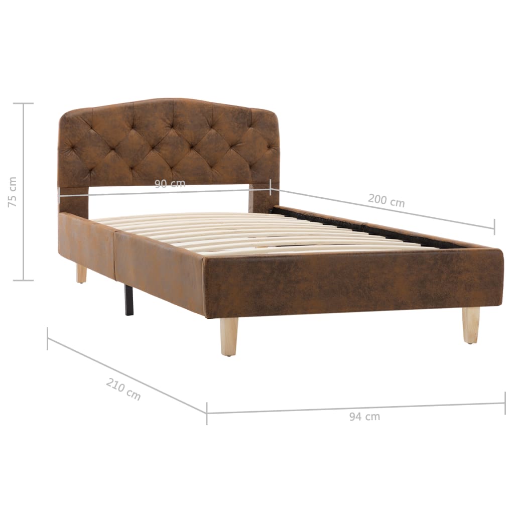 Bedframe – Bedframes – Bedbodem – Slaapbank – Bed – MDF & Gepoedercoat Staal – 180x200 cm Bruin