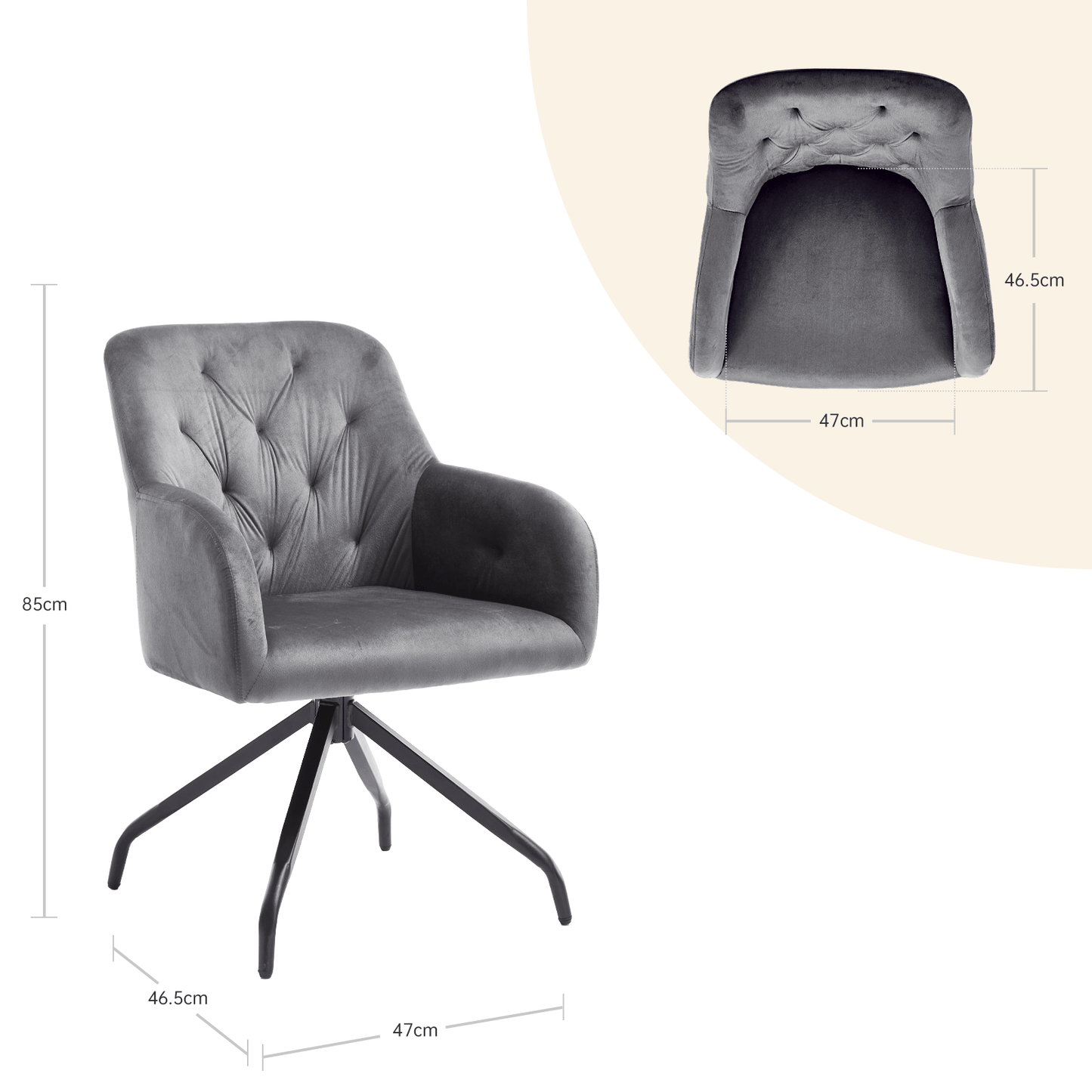 Eetkamerstoelen – Keukenstoelen – Zwarte Stoelen – Draaibare Stoelen – Fluwelen Stoelen Groen – Set van 2 – 360° Draaibaar – Met Metalen X-frame