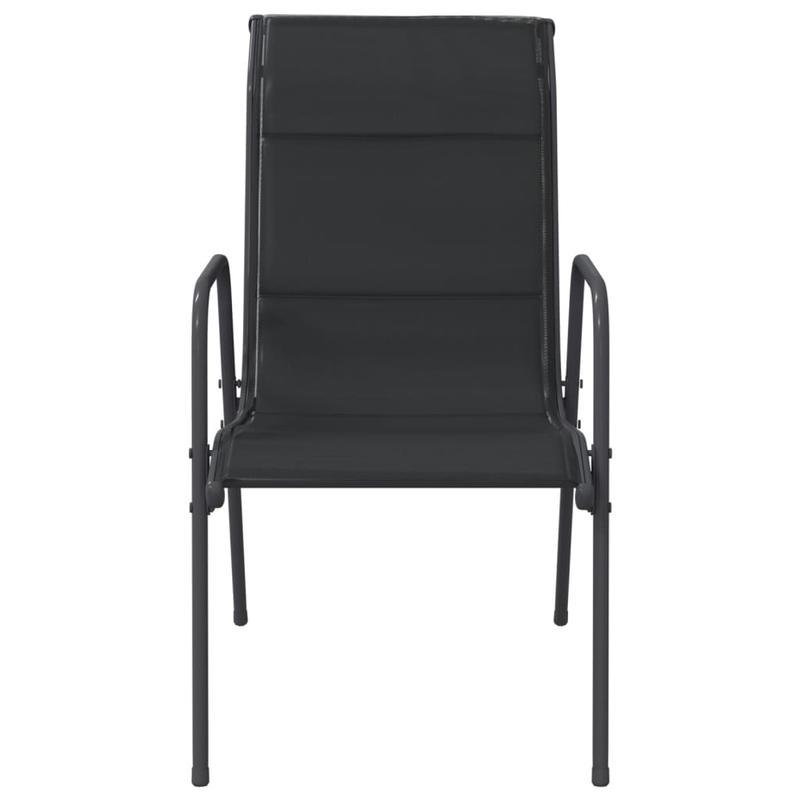 Tuinstoelen – Terrasstoelen – Balkonstoelen – Stapelbare Stoelen – Tuinmeubelen – Set van 6 – Staal & Textileen – Weerbestendig & Ergonomisch
