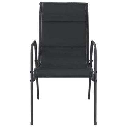 Tuinstoelen – Terrasstoelen – Balkonstoelen – Stapelbare Stoelen – Tuinmeubelen – Set van 6 – Staal & Textileen – Weerbestendig & Ergonomisch