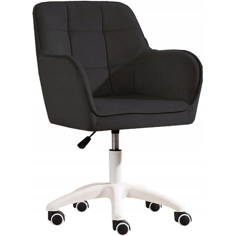 Bureaustoel – Kantoorstoel – Werkstoel – Deskchair – Armstoel – Zwart – Fluwelen Bekleding – 360° Draaibaar – Verstelbare Zithoogte 35-45 cm