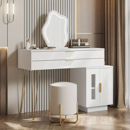 Kaptafel – Make-uptafel – Cosmetica Tafel – Opmaaktafel – Witte Kaptafel – Uittrekbaar Ontwerp – Modern Design – 100x78x40 cm