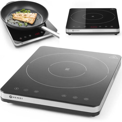 Inductiekookplaat – Inductieplaat – Elektrische Kookplaat – Vrijstaande Kookplaat – Inbouw Kookplaat – 2000W Vermogen – RVS Behuizing & Keramisch Glas