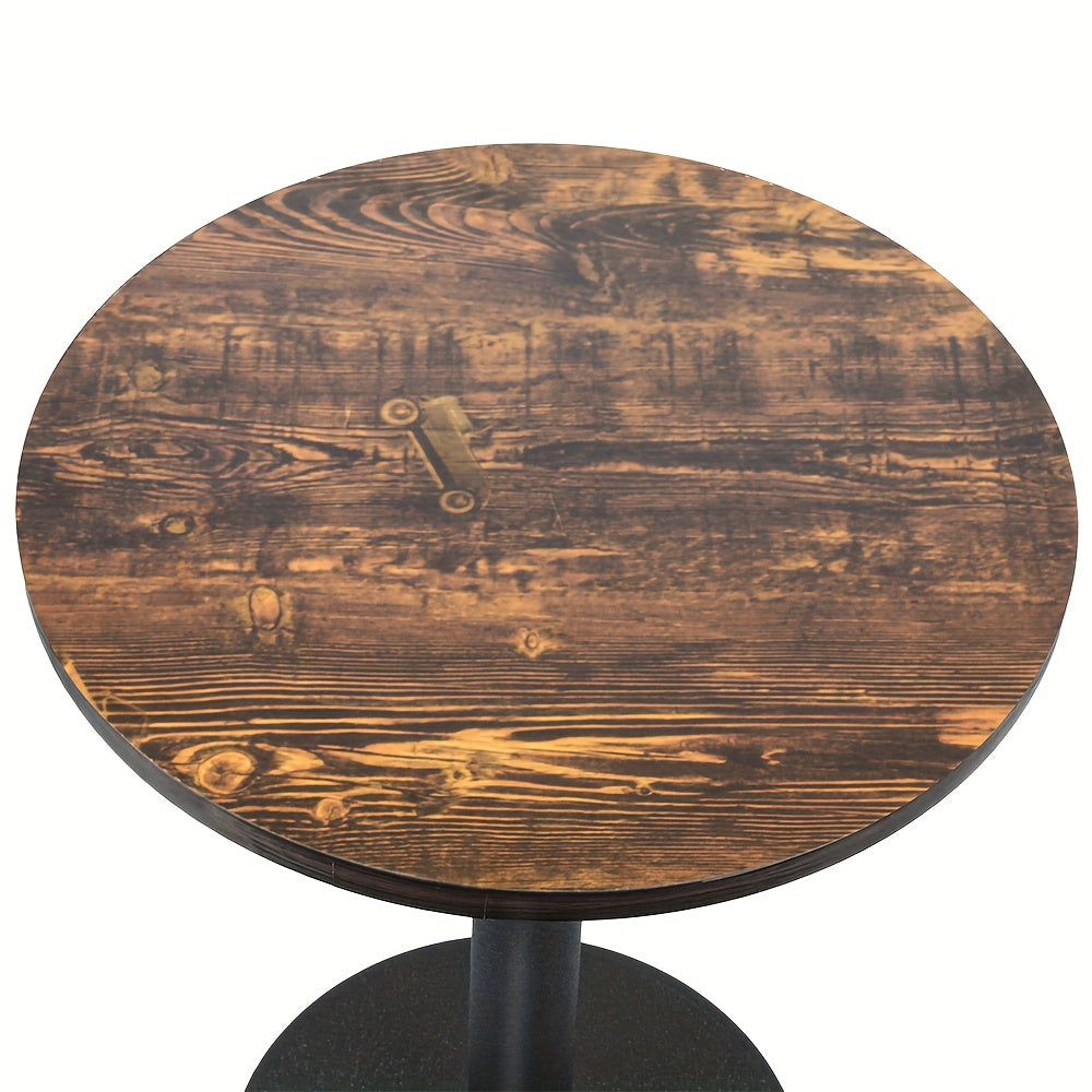 Commercial Grade 4-Seater Round Pedestal Dining Table - Heavy-Duty Wood Construction with Sturdy Central Pedestal Base, Space-Saving Design for Restaurants, Cafes, Bistros & Home - Seats 4 Adults, Durable Modern Minimalist Ta