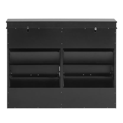 Schoenenkast – Schoenenrek – Schoenenopberger – Schoenmeubel – Opbergkast – 4 Kantelkleppen – Smal Design 105x24x83 cm – MDF Hout