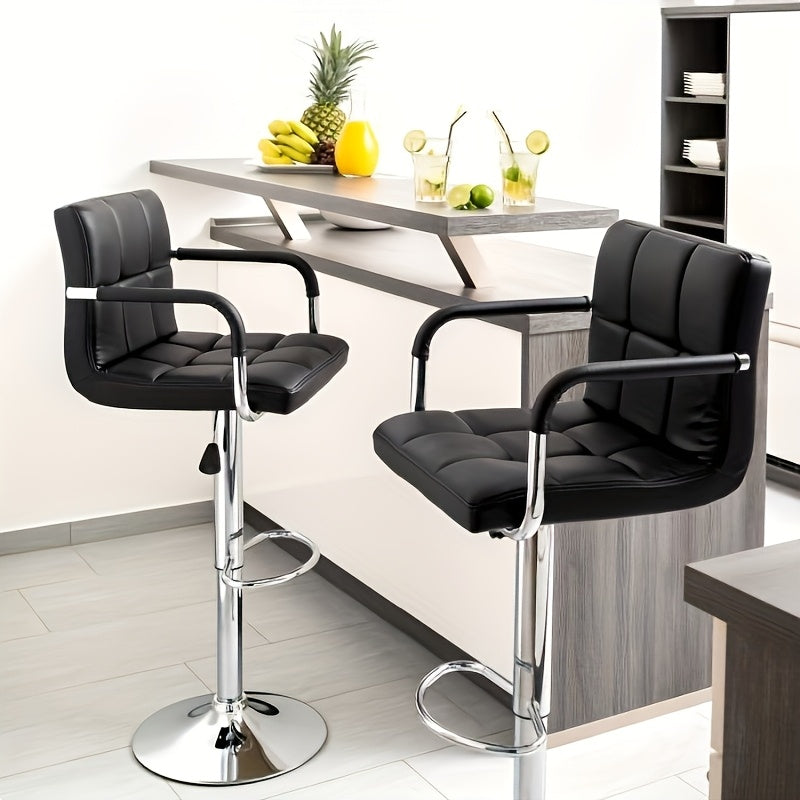 Barkrukken – Barstoelen – Krukken – Barstoelen Met Leuning – Barkruk Set 2 – Verstelbare Zithoogte – 360 Graden Draaibaar