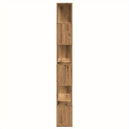 Elegant Oak Wood Room Divider & Bookshelf - 80x24x186cm, Multi-Compartment Organizer with Artisan Finish for Office, Bedroom, Living Room, Study - Versatile Storage Solution with Open Shelves and Closed Compartments