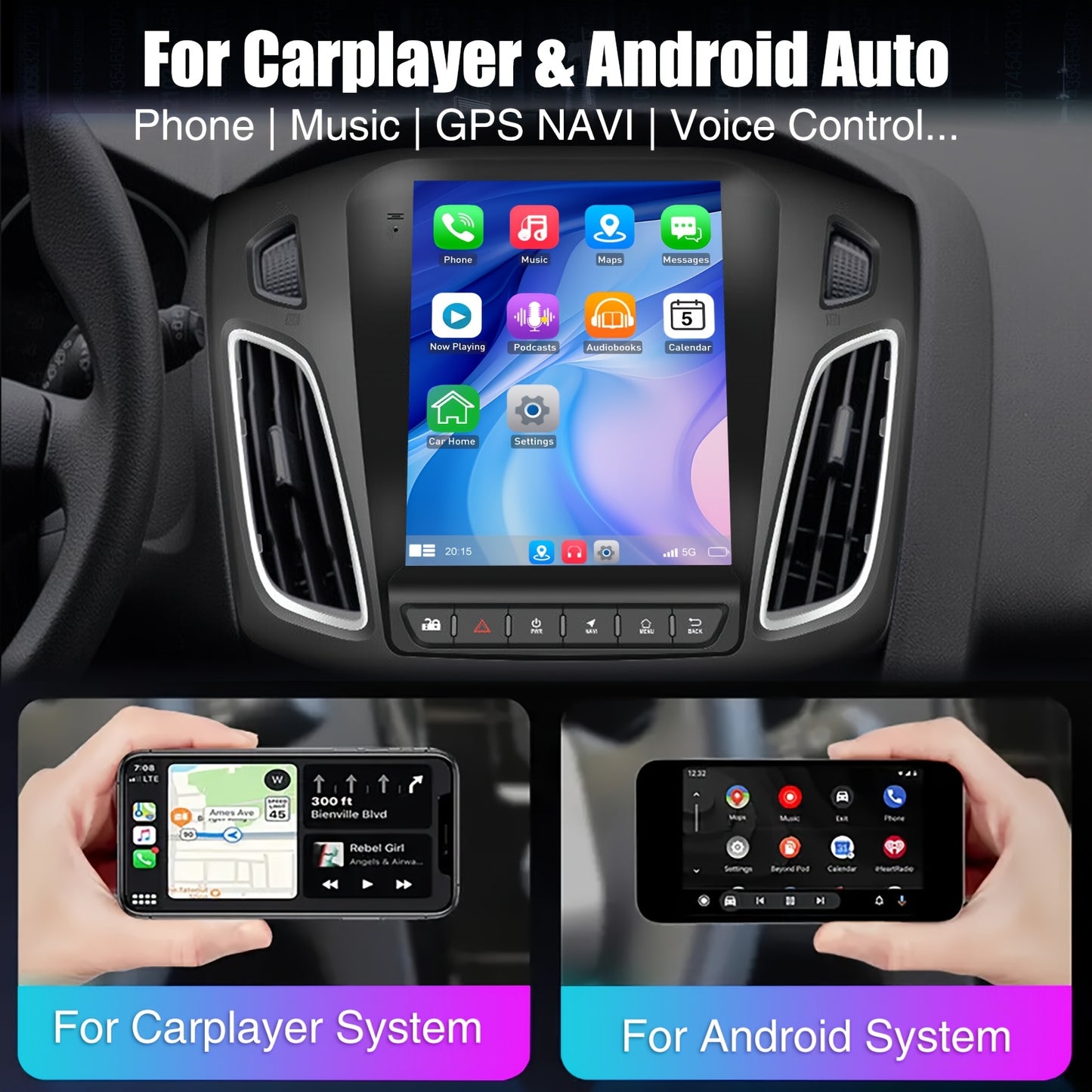 Android 15 Autoradio – Multimedia Systeem – 2-DIN Head Unit – Touchscreen Radio – Navigatiesysteem – Ford Focus MK3 (2012-2018) – 9,7 Inch HD Display – Draadloze Connectiviteit