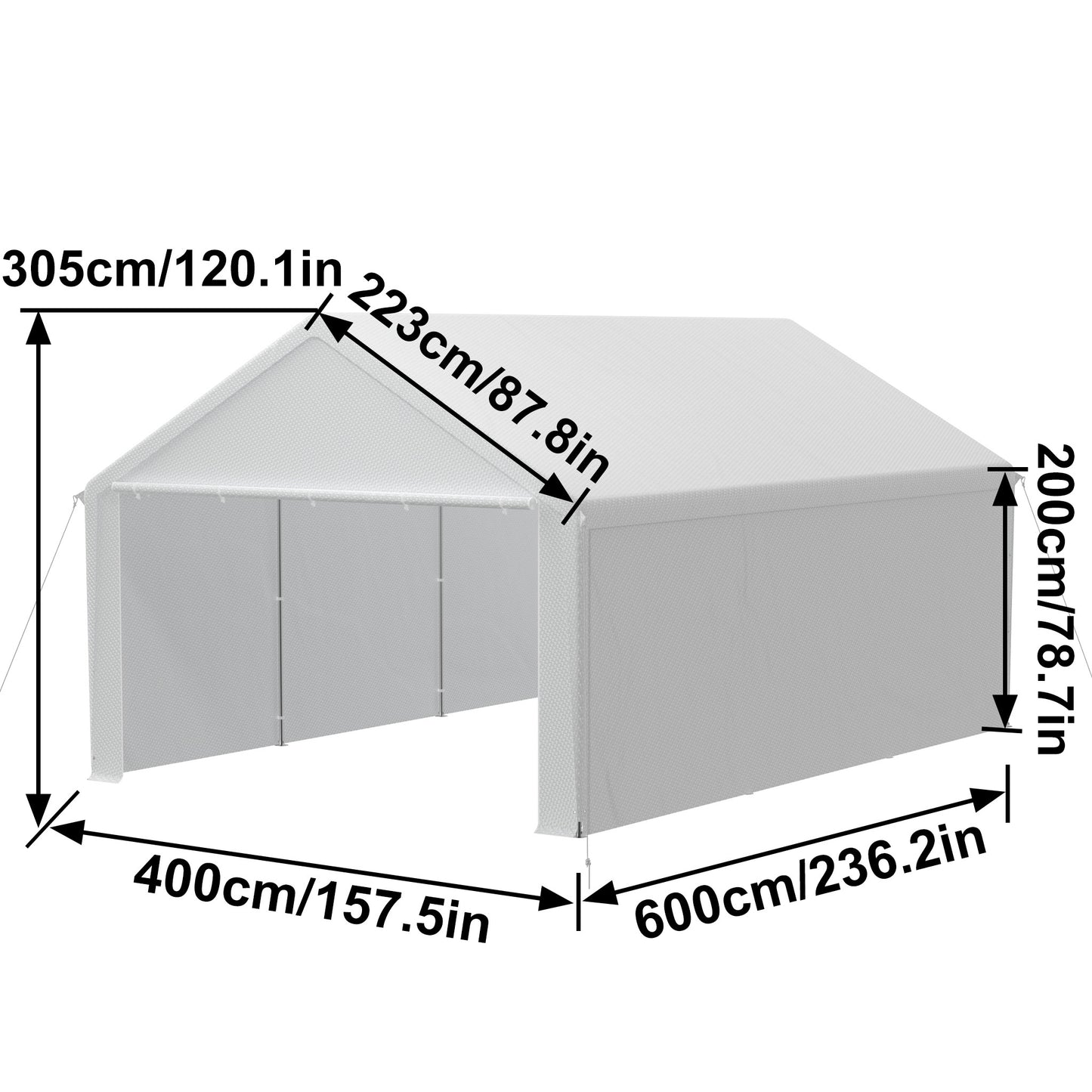 Opvouwbare Opslagtent – Tuinkantoor – Garage Tent – Feesttent – Buitenschuur – 4x6 Meter – Stevig Gegalvaniseerd Staal – Rolluiken Met Rits