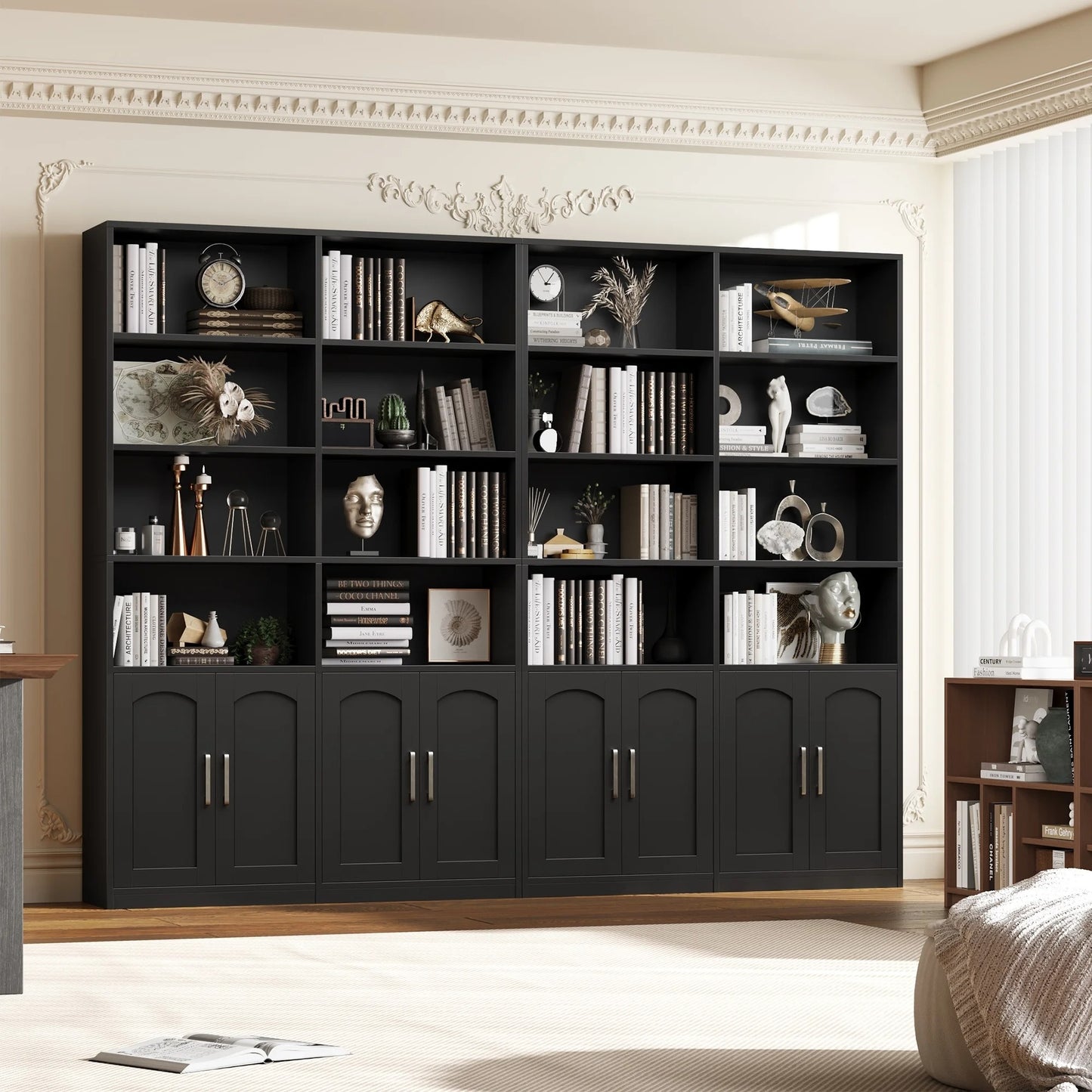 Boekenkast – Boekenkast – Opbergrek – Vitrinerek – Houten Plank – Licht Eiken – 115 x 27 x 185,5 cm – Met 2 Deuren