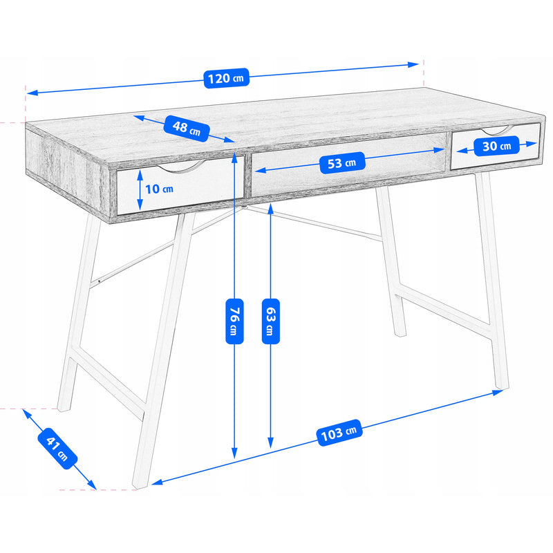 Bureau – Schrijftafel – Computertafel – Werktafel – Bureautafel – Ruim Werkblad – Duurzaam Houtmateriaal
