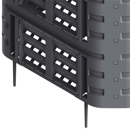 Compostbak – Compostvat – Composter – Tuincompostbak – Afvalbak – Zwart – Hoge Capaciteit 740 Liter – Weerbestendig Kunststof 93,3x93,3x113 cm