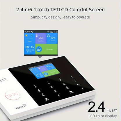 4G Beveiligingssysteem – Alarmsysteem – Huisalarm – Draadloos Alarm – Inbraakmelder – Touchscreen Bediening – 4G & WiFi Connectiviteit