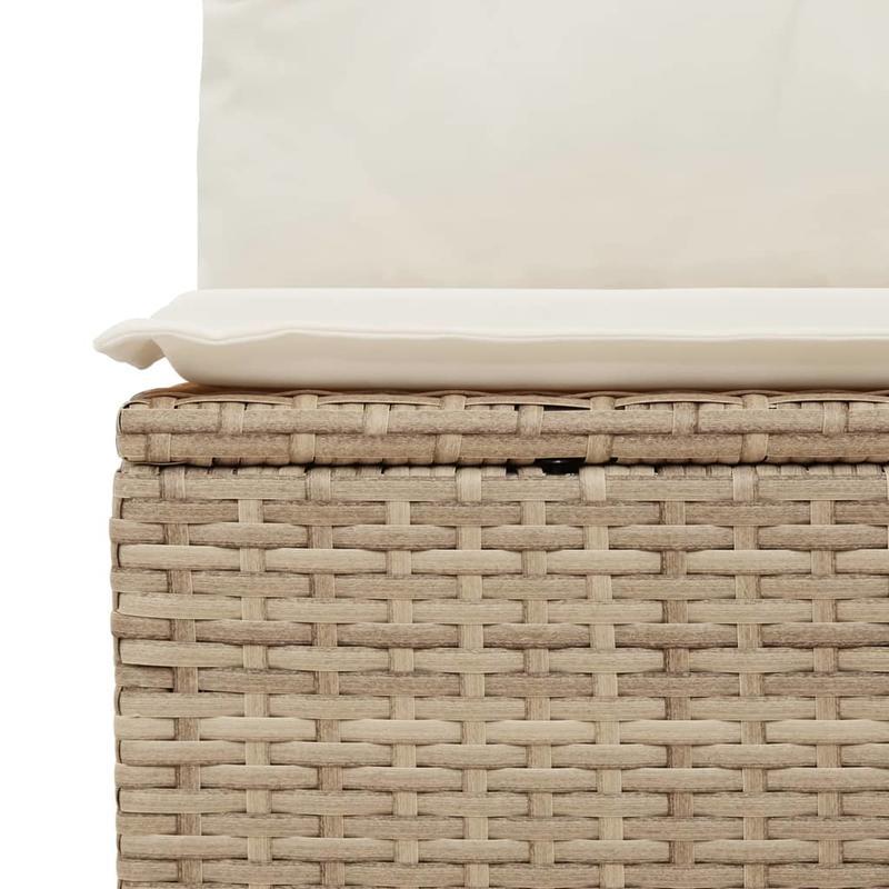 Loungebank – Tuinbank – Loungeset – Tuinmeubel – Balkonbank – Beige – 6-delig – Weerbestendig resin vlechtwerk – Inclusief Comfortabele Kussens