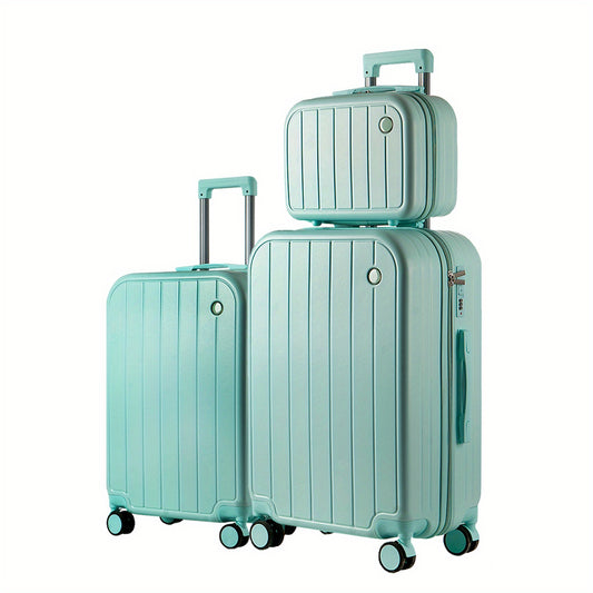Kofferset – Reiskoffer Set – Trolley Koffer – Handbagage Koffer – Ruimbagage Koffer – Lichtgewicht – Hardcase PC Schaal – 14/20/28 Inch – Krasbestendig – 360° Stil Spinnerwielen – Lichtblauw