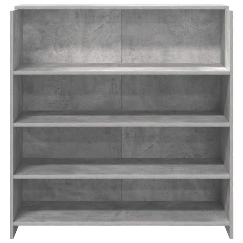 Modern Wood Reception Desk with Storage Shelf - Concrete Gray Desk Suitable for Office & Lobby, Durable Workstation Furniture, 100x50x103.5cm