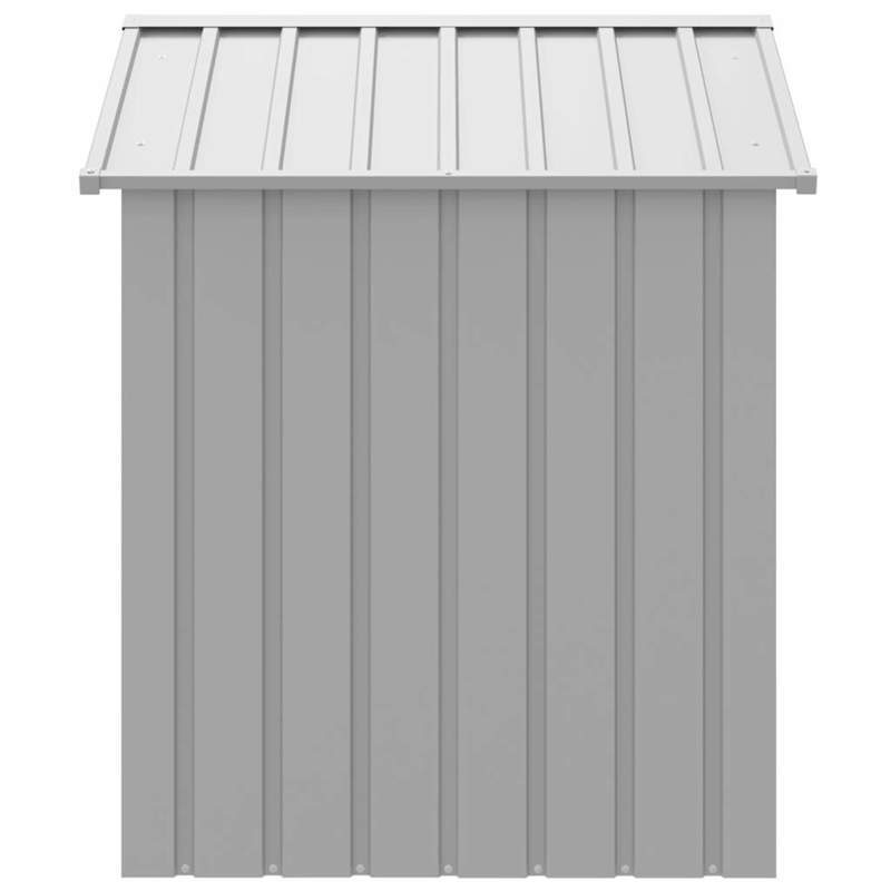 Hondenhok – Hondenhuis – Hondenbench – Hondenhuisje – Hondenkooi – Galvaniseerd Staal – Lichtgrijs Dak – 117x103x123 cm – Weerbestendig – Ruim