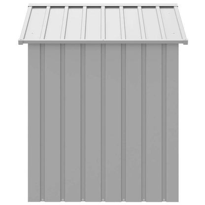 Hondenhok – Hondenhuis – Hondenbench – Hondenhuisje – Hondenkooi – Galvaniseerd Staal – Lichtgrijs Dak – 117x103x123 cm – Weerbestendig – Ruim