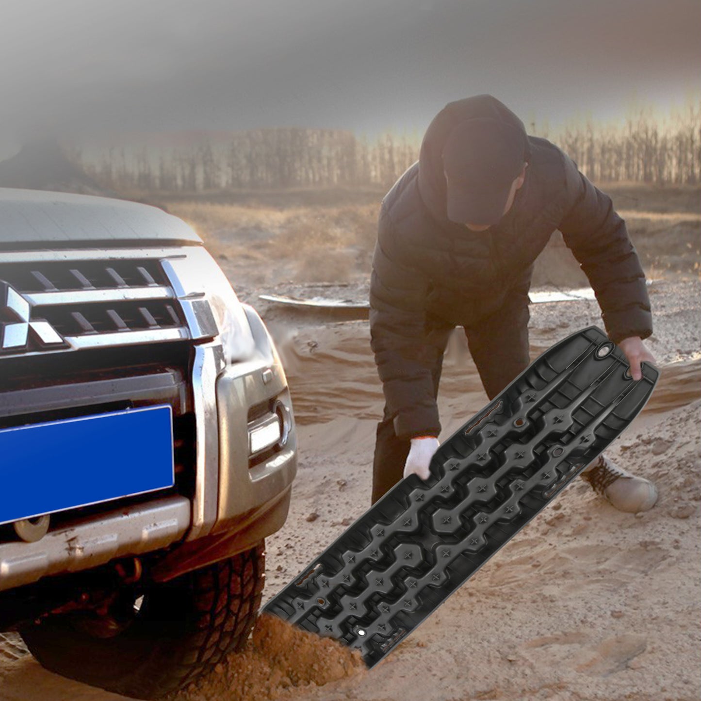 Zandplaten Set – Tractieplaten – Grip Matten – Rijplaten – Offroad Hulp – 3-delig Zonder Stand – Hoge Draagkracht Tot 10 Ton – Duurzaam Versterkt Nylon