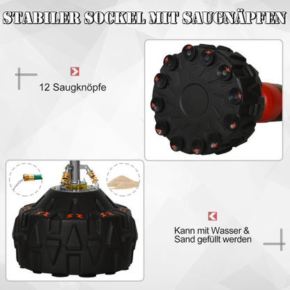 Bokszak – Boksbal – Bokspaal – Boksdummy – Trainingspartner – Vrijstaand Met Zuignappen – Duurzaam PU – 180 cm Hoog – Zwart/Rood