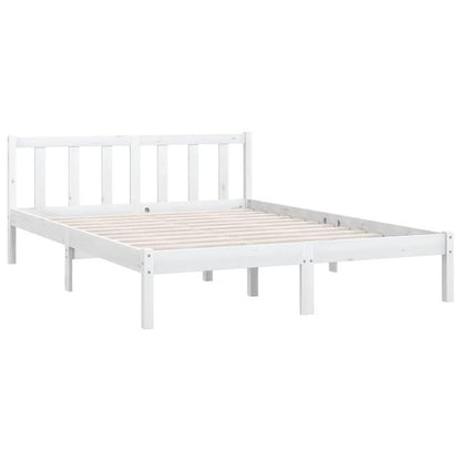 White Solid Pine Bed Frame 150x200cm King Size Practical, removable, suitable for all seasons, Home Bedding, Allseason Bed, Clean Aesthetic, Contemporary Design, Durable Construction, Highquality Wood, Easy Assembly, Practica