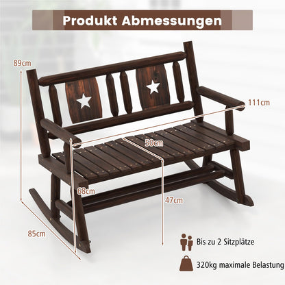 Tuinbank – Schommelbank – Buitenbank – Houten Bank – Terrasbank – Weerbestendig – Draagvermogen 320 kg – Afmetingen 111x85x89 cm – Rustic Brown
