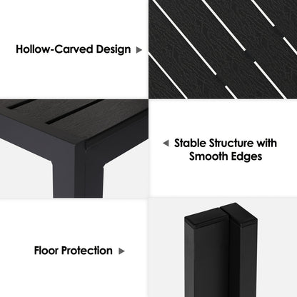 Tuinset Tafel – Tuinmeubel – Terrastafel – Balkonset – Buitenmeubel – Aluminium Frame – WPC Blad – Parasolgat – 110x70 cm – Lichtgewicht