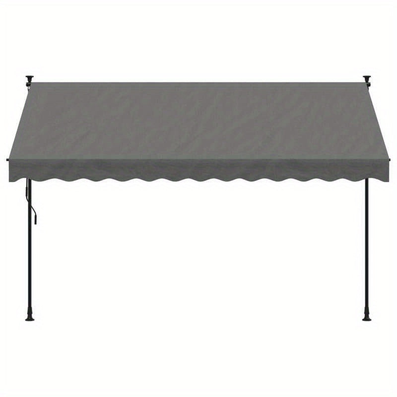 300x150cm Extendable Awning - Durable Plastic Frame, Removable Fabric, Beige/Black/Gray Options, Weather-Resistant for Patio, Balcony, Garden Shade